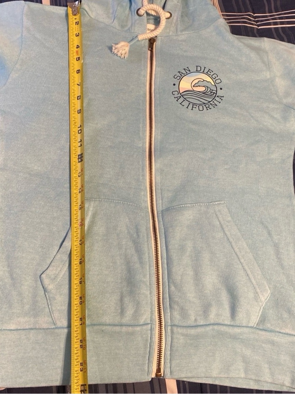 Ocean Drive Clothing Co. Women Soft Blue Zip Up Hoodie Small.NEW